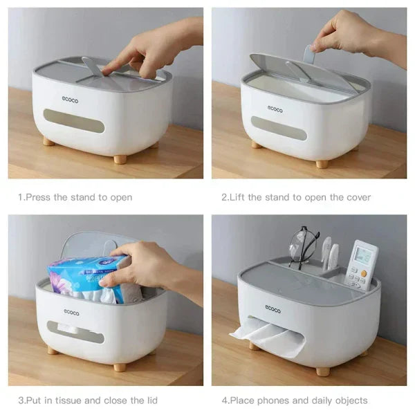 Home.Co - Ecoco Tissue Box & Organizer (Random Color)