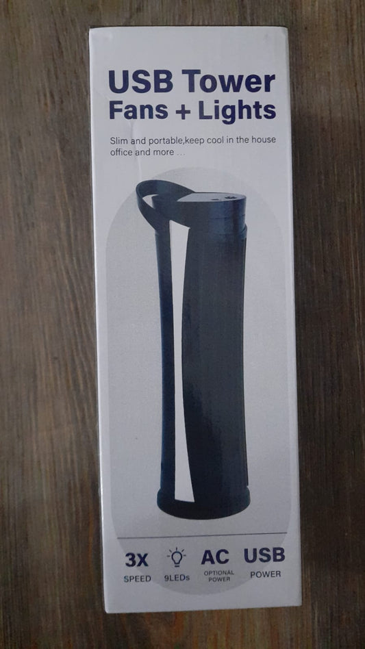 USB Desk Standing Cooling Fan, Electric Fan With LED Lights
