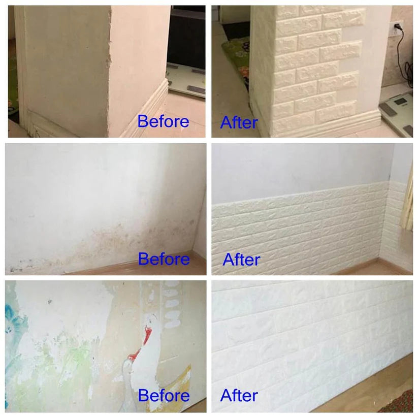 Self-Adhesive 3D Foam Sheet For Brick Wall